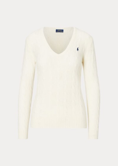 Sueter Polo Ralph Lauren Mujer Creme - Cable Wool-Cashmere - PSALZ1046